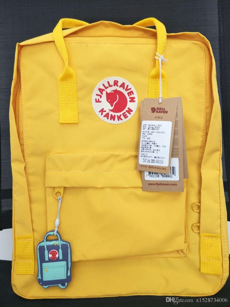 yellow backpack kanken