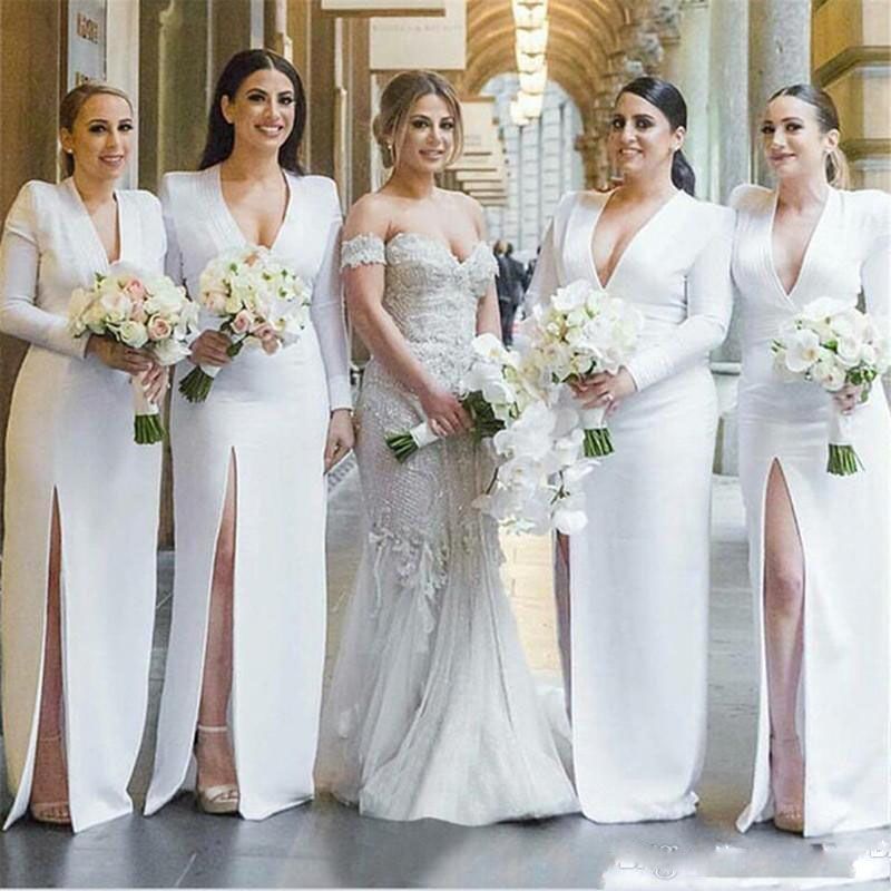 satin bridesmaid dresses with sleeves