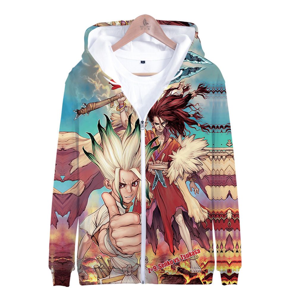 Compre El Dr Stone Animado En 3d De Impresion Cerrar La Cremallera De Las Mujeres De Los Hombres Sudaderas Con Capucha Streetwear Hip Hop Cremallera Con Capucha De La Chaqueta De