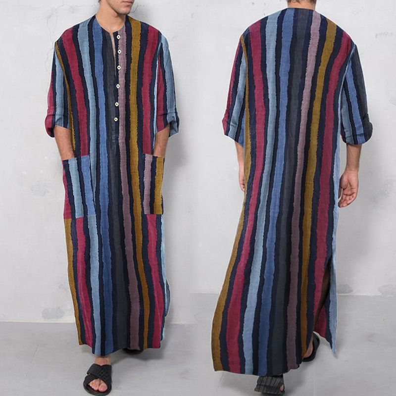 alfombra Ópera Portero Ropa étnica Vestido para hombres Camisas Real Ropa de cama Algodón de  algodón Nightgows Gran albornoz