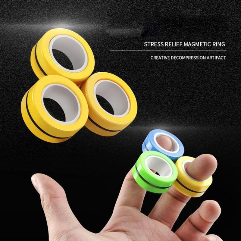 Magic Ring Props 3PC Professional Decompression Toys Finger Therapy Unzip Toy Magnetic Bracelet Ring Hand Spinners 