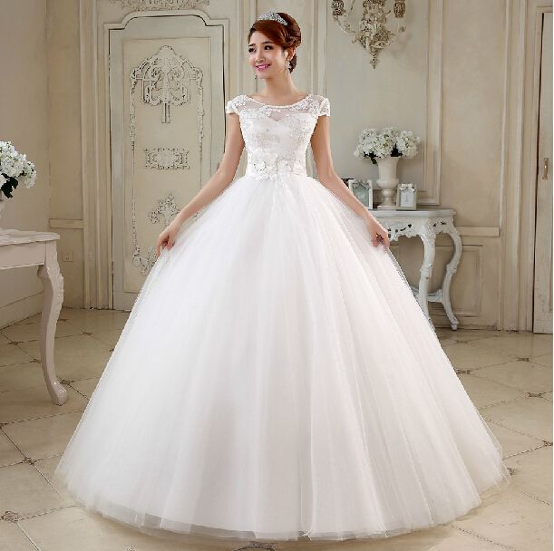 white bridal dress cheap