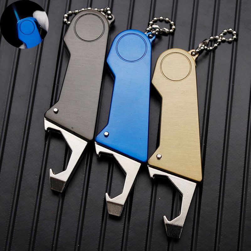 2020 Jet Lighter Windproof With Corkscrew Blue Flame Lighter Keychain Refillable Butane Gas