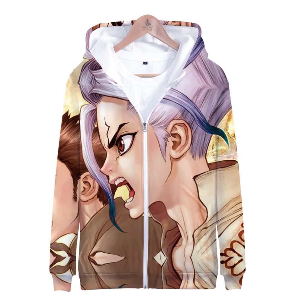 Compre El Dr Stone Animado En 3d De Impresion Cerrar La Cremallera De Las Mujeres De Los Hombres Sudaderas Con Capucha Streetwear Hip Hop Cremallera Con Capucha De La Chaqueta De