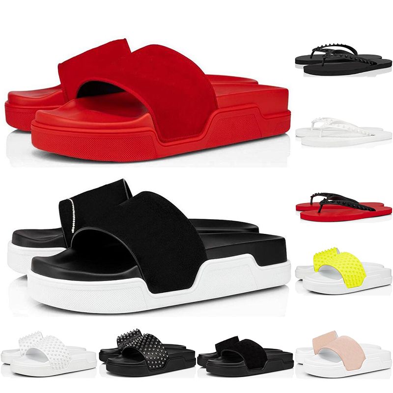Compre Christain Louboutin Fundo Vermelho 2020 Homens Sandálias De Mulheres  Superior De Moda Casual Chinelo Masculino Sapato Homem De Couro De Alta  Qualidade De Vaca Sapatos De Couro Barato | Entrega Rápida