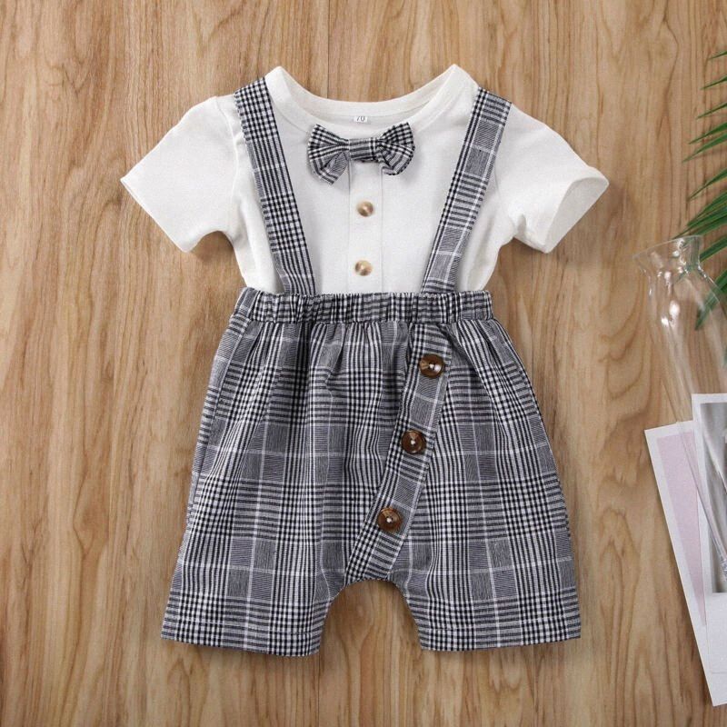 Kids Baby Boy One Piece Gentleman Romper Jumpsuit Outfit Clothes Outfit Set