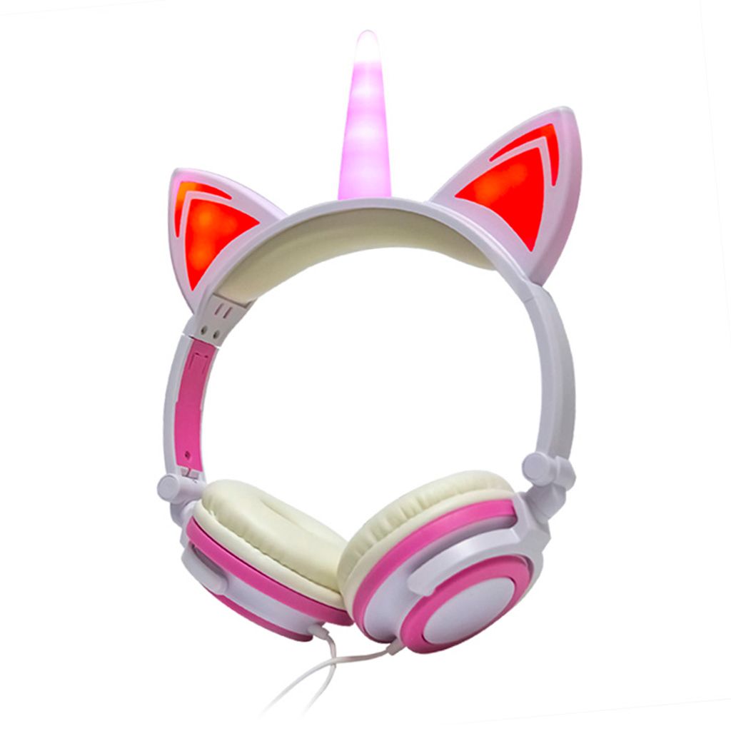 satin al pc mp3 4 icin unicorn cocuk kulaklik led kiz cocuklar gencler kafa on kulak 3 5mm jack tl172 73 dhgate comda