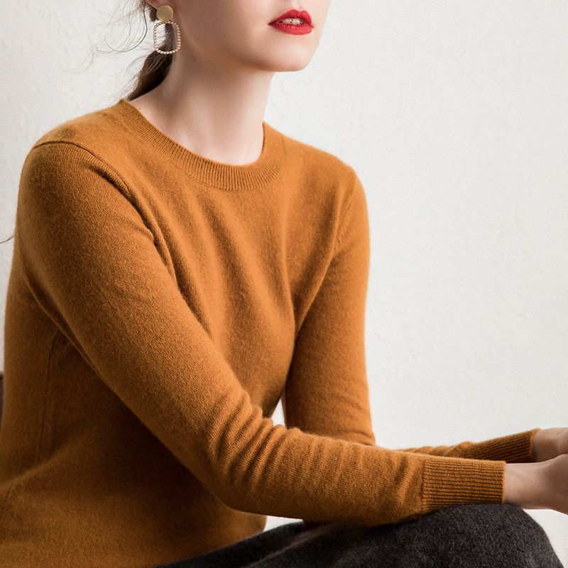 Pure Goat Cashmere Knitted Pullovers 