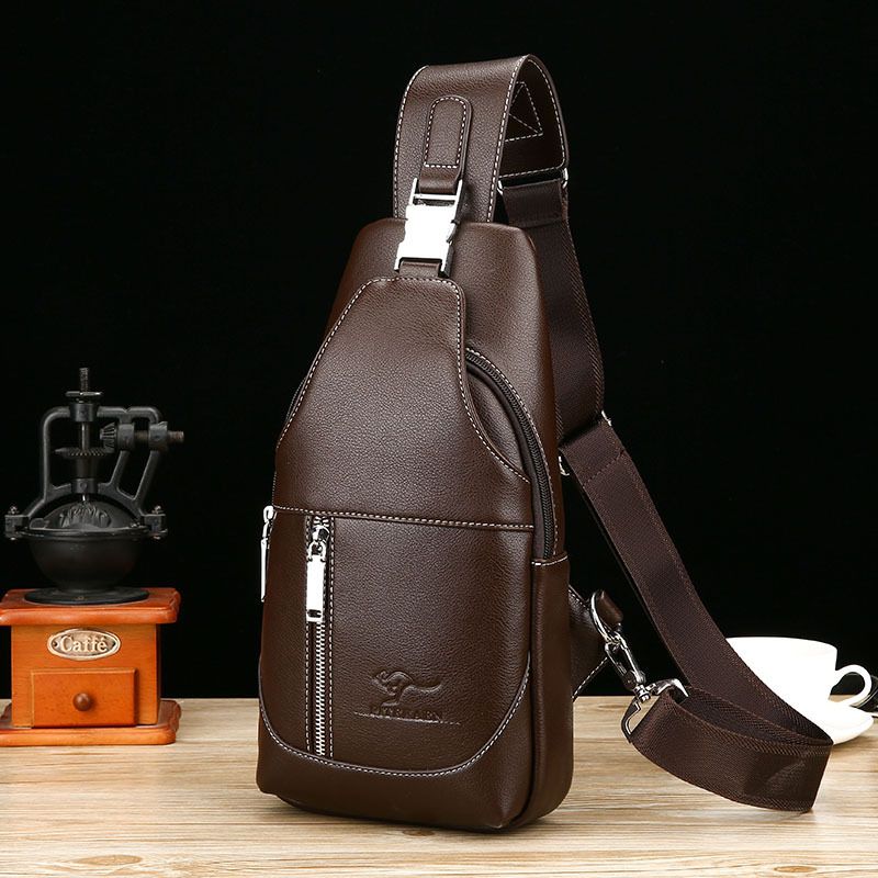 Compra Canguro Para Hombre Ocasional Del Hombro Del Bolso Para Hombre Del Bolso  De Corea Del Pecho Bolsa De Mensajero De Moda Mochila De Cuero En El Pecho  Deportes Generación De Modelos