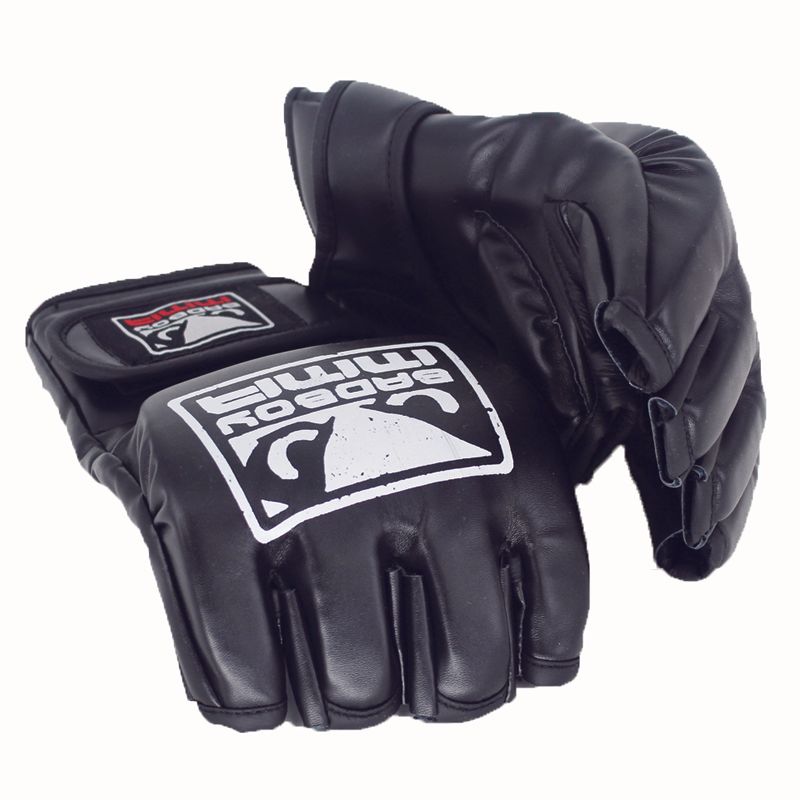 MUAY THAI K1 MMA WINDY BOXING GLOVES LACE UP BGL BLACK 8,10,12,14,16,18