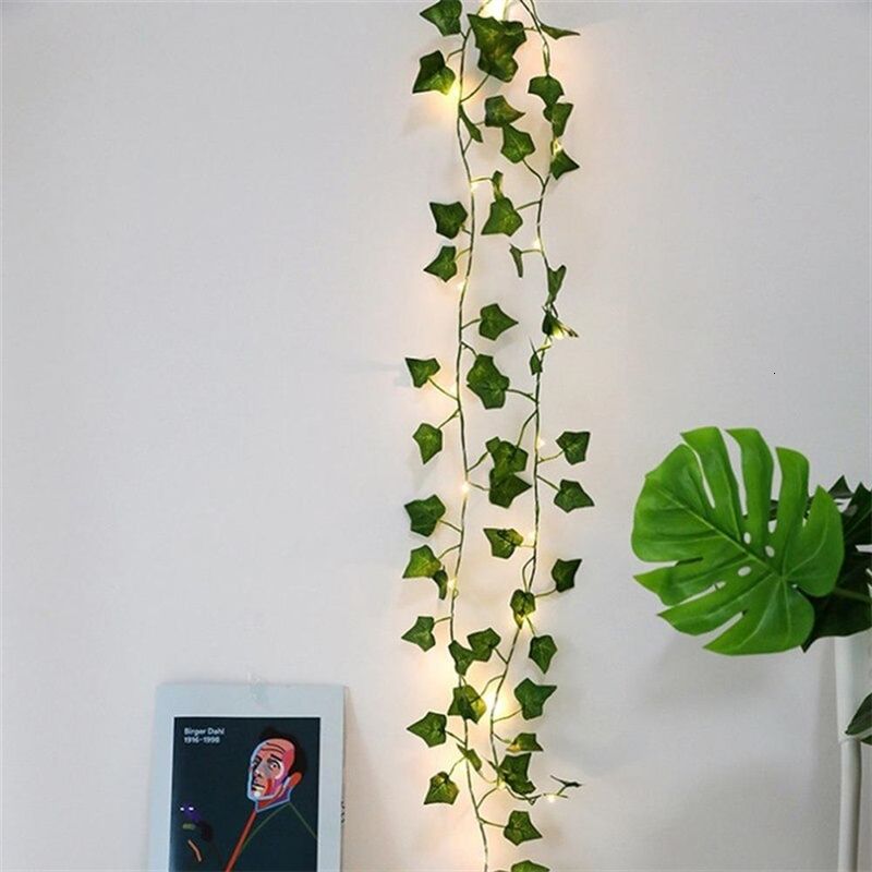2020 2M/ 20 LED Artificial Plants Green Leaf Ivy Vine ...