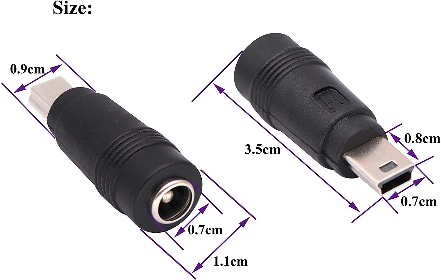 USB 2.0 A Male to DC 5.5x2.1mm 5V DC Plug Connector Charge Jack