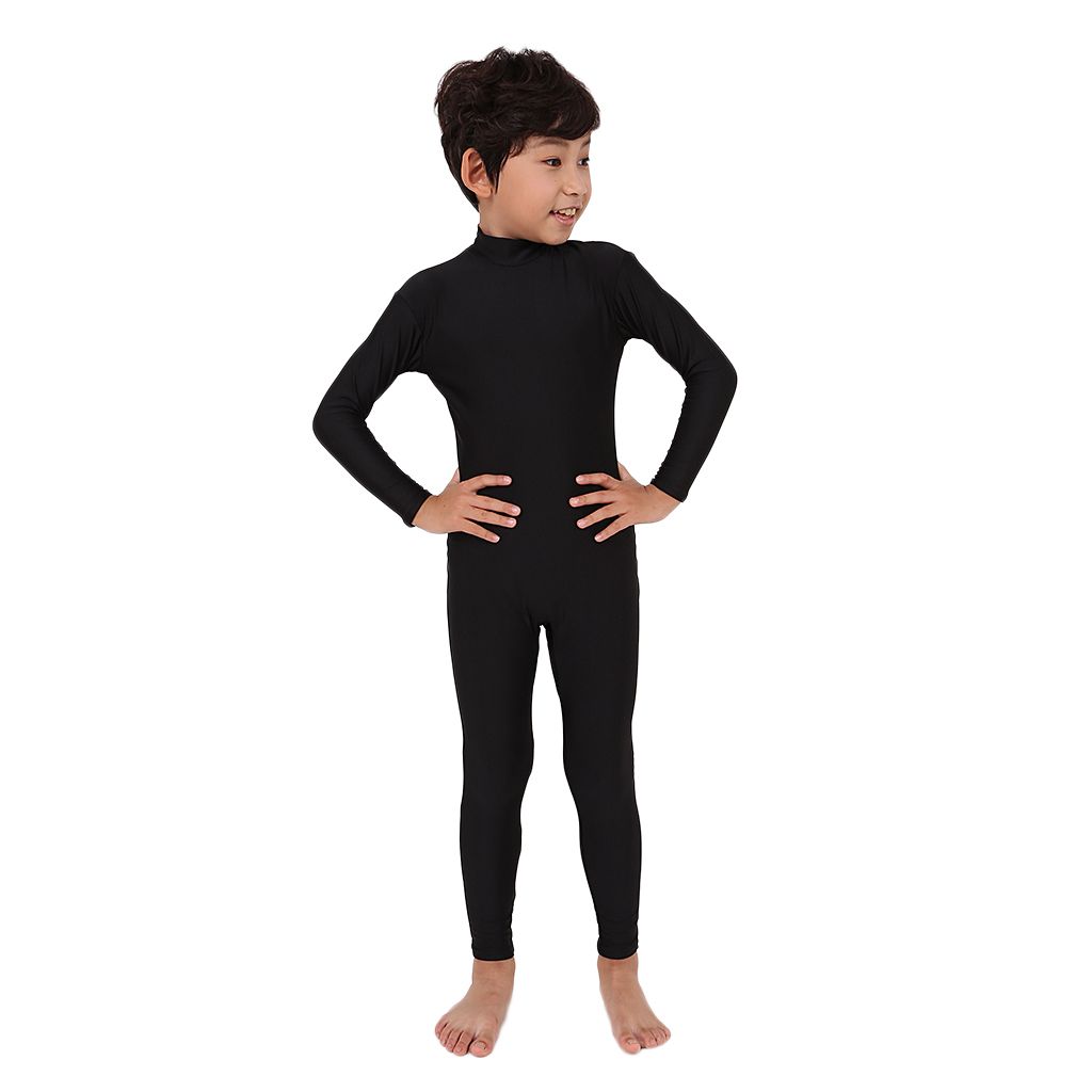 Jungen Mädchen Spandex Rollkragen Langarm Ein Stück Dancewear Ganzanzug Bodysuit