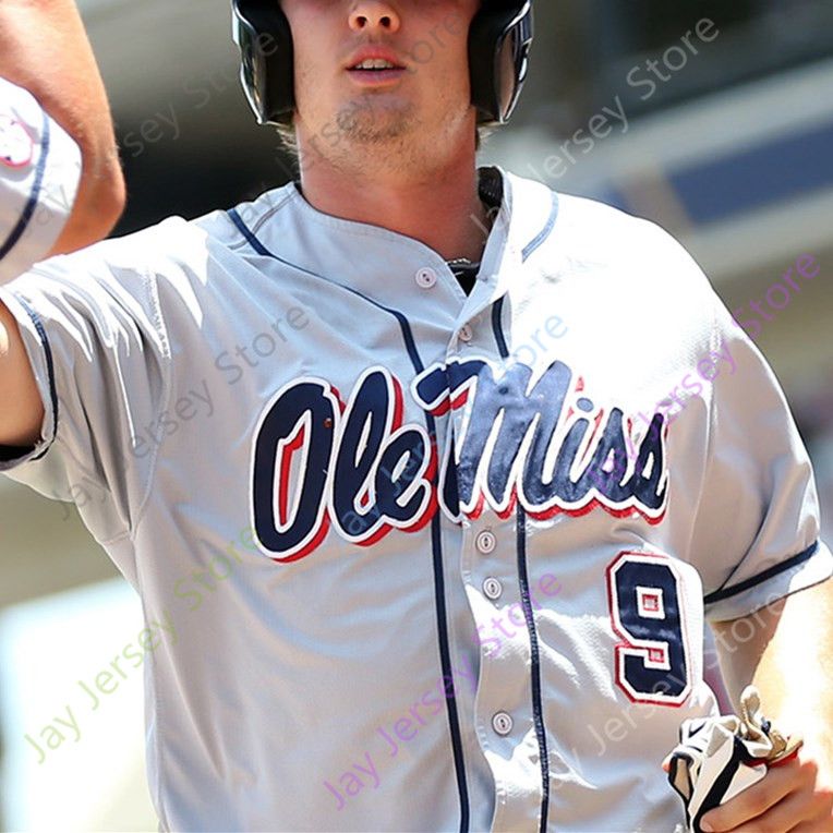 2022 Champions WS Ole Miss Baseball Jersey NCAA College Tim Elko Lance