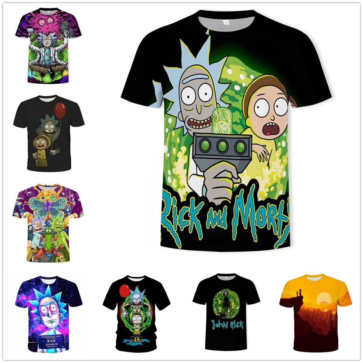 WFQTT Street Rick and Morty Rick and Morty Maglietta a maniche corte da uomo e da donna WFQTT Street Rick and Morty Rick and Morty Maglietta a maniche corte da uomo e da donna