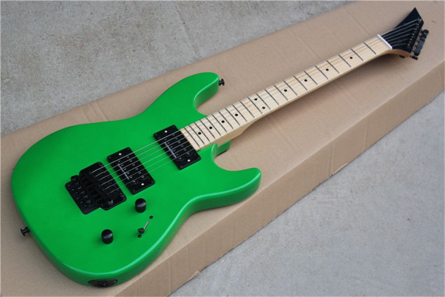 ST Light Green Guitar,HH Pickups,Basswood Body,Maple Fingerboard,Floyd