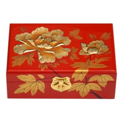 21x14x7.5cm red gold peony