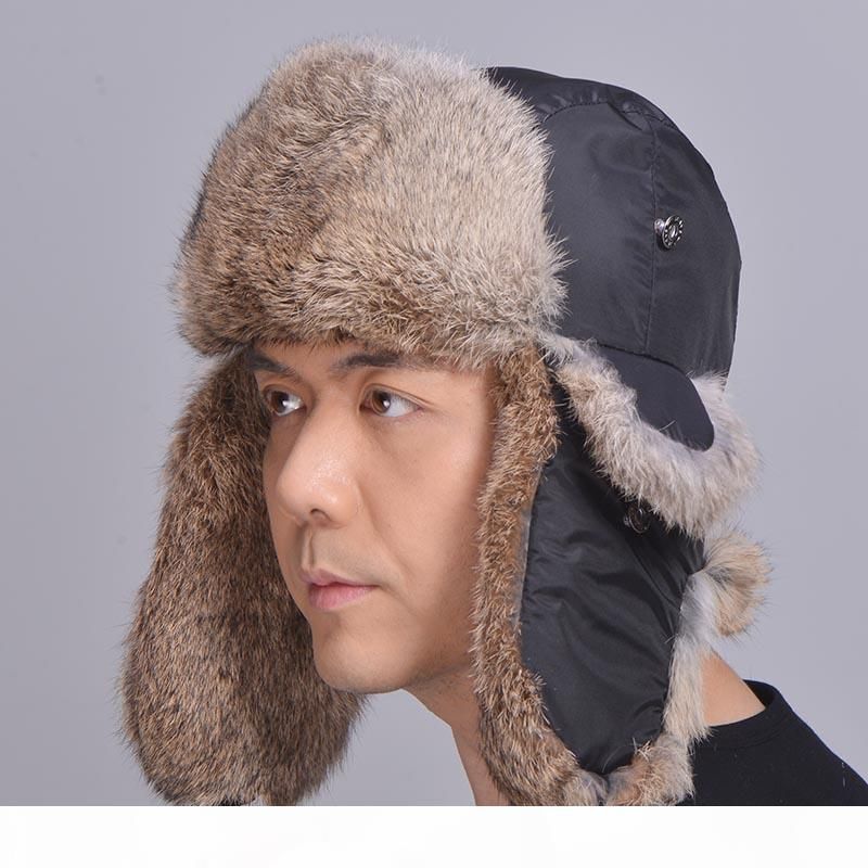 unisex orijinal tavsan kurk trapper sapka tavsan kurk kis kulakligi cap kis kayak sapka naturel bombaci sapka man kadinlar