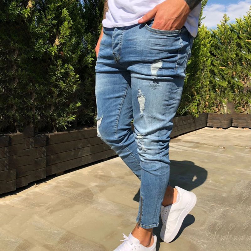 Mens Jeans Men Ripped High Quality 