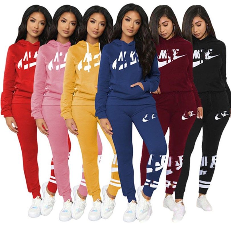 2020 Women Fall Casual Clothing Sports Suit Brand Sets Tracksuit