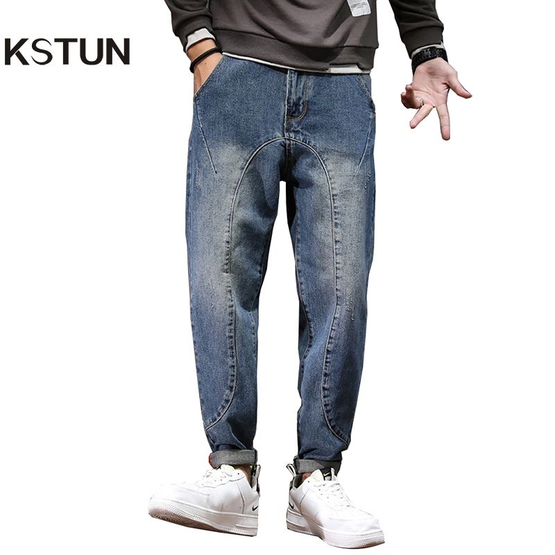 Koop Heren Jeans Man Amerikaanse Kleding Losse Fit Ontspannen Taps  Toelopende Blauwe Mode Zakken Baggy Grote Maat Mannen Harem Denim Broek Man  Goedkoop | Snelle Levering En Kwaliteit | Nl.Dhgate