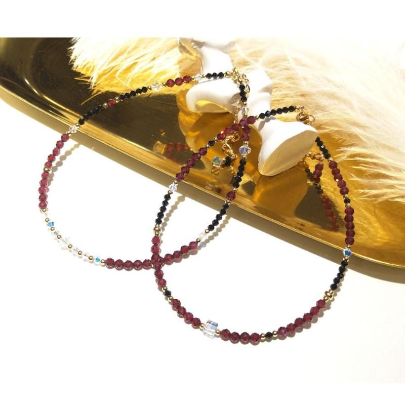 2021 Lii Ji Red Garnet Black Spinel Natural Stone With Austrian Crystal Beads Anklet American 14k Gold Filled 24 5cm From Motoitems 33 13 Dhgate Com