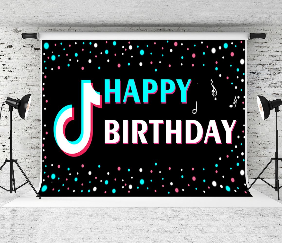 Acheter Joyeux Anniversaire Backdrop 7x5ft Tik Tok Theme Fete Photographie Fond Enfants Bebe Tik Tok Anniversaire Portrait Photo Backdrops Studio Prop De 25 94 Du Dreambackdrop Dhgate Com