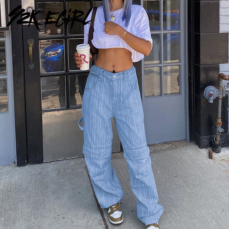 Acquistare Jeans Da Donna Y2K Egirl Hip Hop Style Gamba Larga Con Grandi  Tasche Straight 90s Fashion Loosed Street High Vita Streetwear Autunno  Economico | Consegna Veloce E Qualità | It.Dhgate