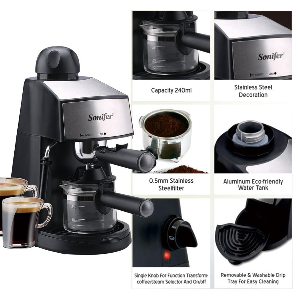 Compre Semi Automática Express Máquina De Café Expreso Eléctrico De Espuma  Cafetera Acomodación De La Cocina 220V Sonifer INOX A 265,82 € Del  Galaxytoys | Es.Dhgate.Com