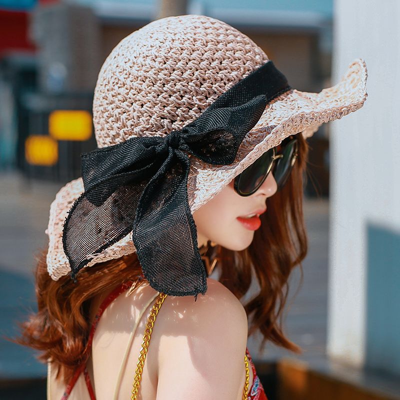 Summer FashionParent-Child Women Kids Girl Beach Bow Straw Flat Brim Sun Hat Cap Summer FashionParent-Child Women Kids Girl Beach Bow Straw Flat Brim Sun Hat Cap