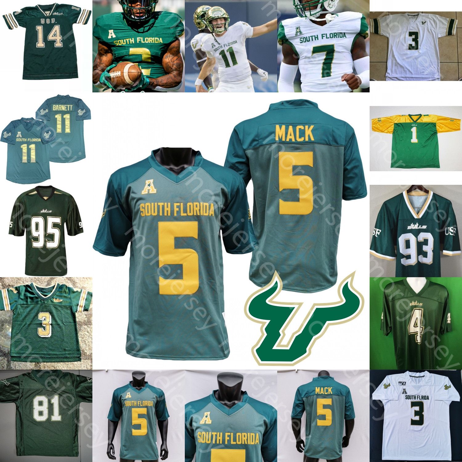 2020 Custom USF South Florida Football Jersey NCAA College Blake