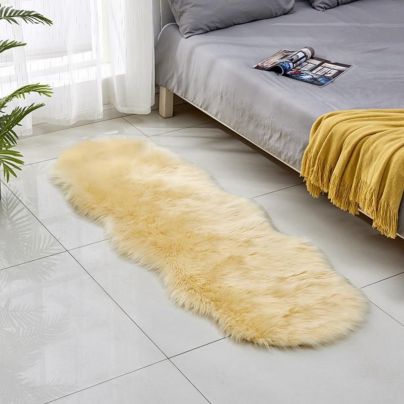Alfombra de dormitorio suave y esponjoso de piel de oveja alfombras de sala 