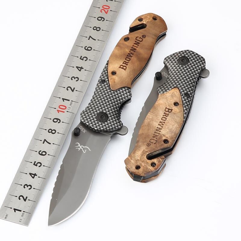 2021 Browning Knife X50 Tactical Pocket Knives Outdoor Wood Handle