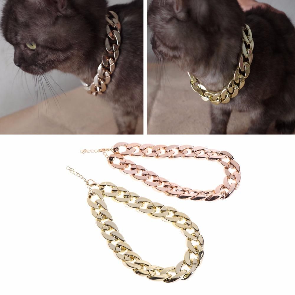 cat collar gold chain