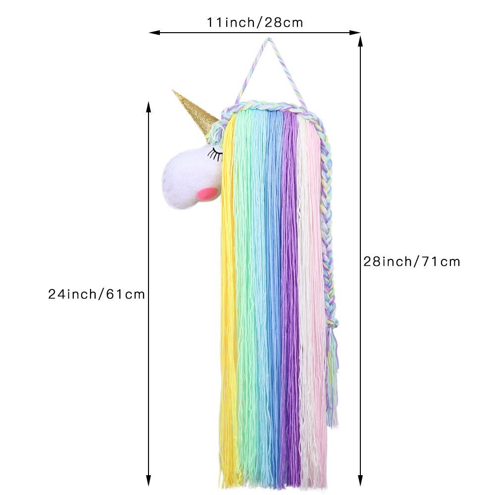 Unicorn Hair Bows Hair Clips Hairband Hanging Storage Belt Accessories For Girls 