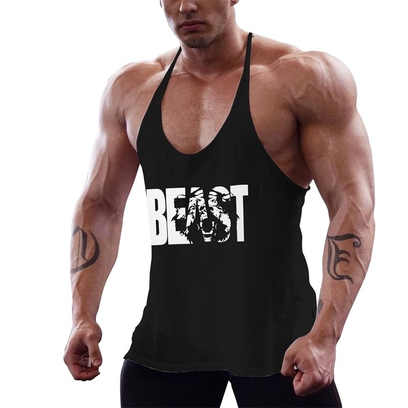 Gym Men Workout Tank Tops Y Back Fitness Thin Shoulder Muscle Fit Stringer Vest 