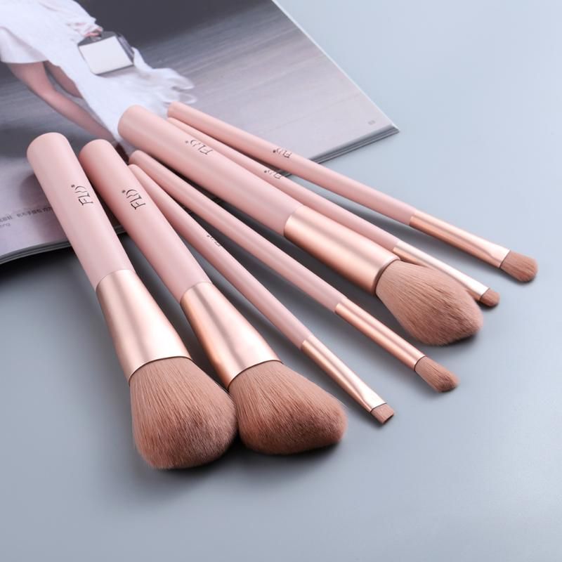 FLD Super Soft Natural Hair Makeup Brushes Set Foundation Powder Eye