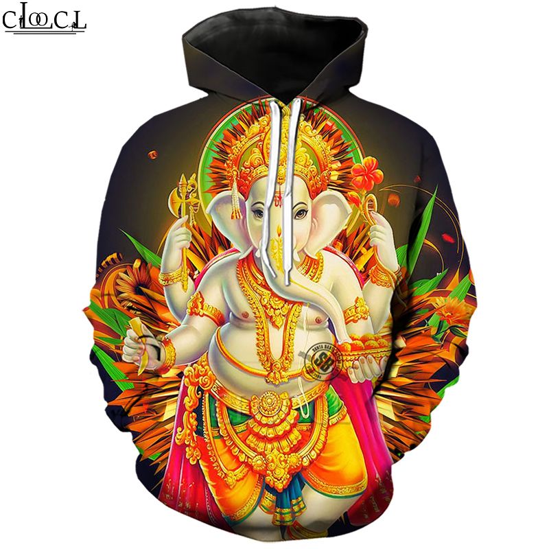 CLOOCL Hinduism God Lord Ganesha Hoodie 3D Print Funny Hooded Coat Sweatshirt Men Women Clothing Long CLOOCL Hinduism God Lord Ganesha Hoodie 3D Print Funny Hooded Coat Sweatshirt Men Women Clothing Long