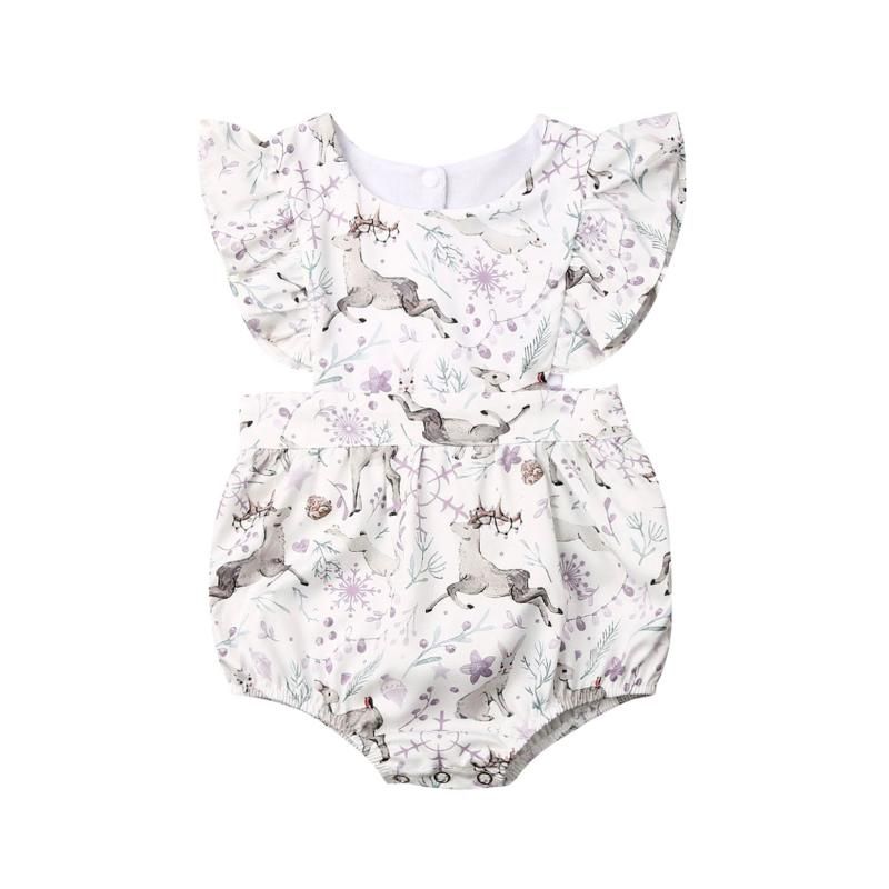 Infant Toddler Baby Girls Floral Romper Dress Lace Ruffle Sleeveless Sister Xmas Clothing 