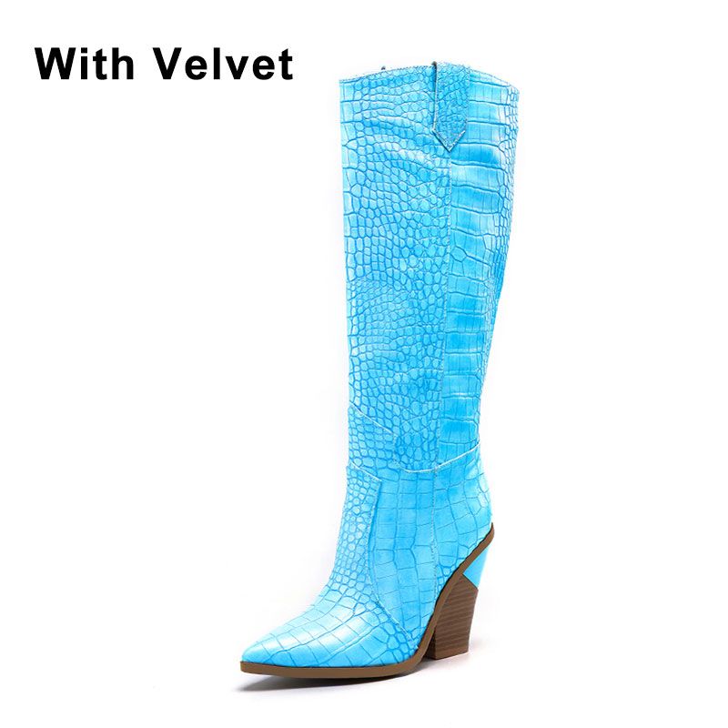 KemeKiss Womens Classic Block Heels Knee High Western Dress Boots KemeKiss Womens Classic Block Heels Knee High Western Dress Boots