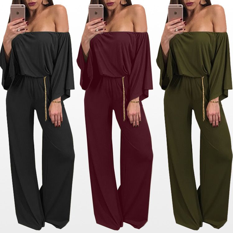 off shoulder jumpsuit lang