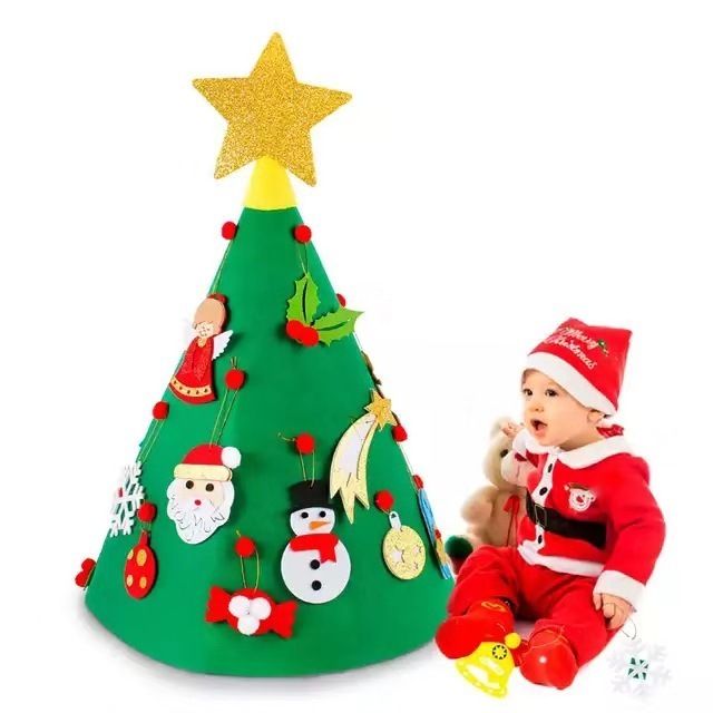 5 PCS DIY Felt Christmas set Tree - Xmas Decoração tapeçaria Supplies presentes Ornamentos partido dos miúdos