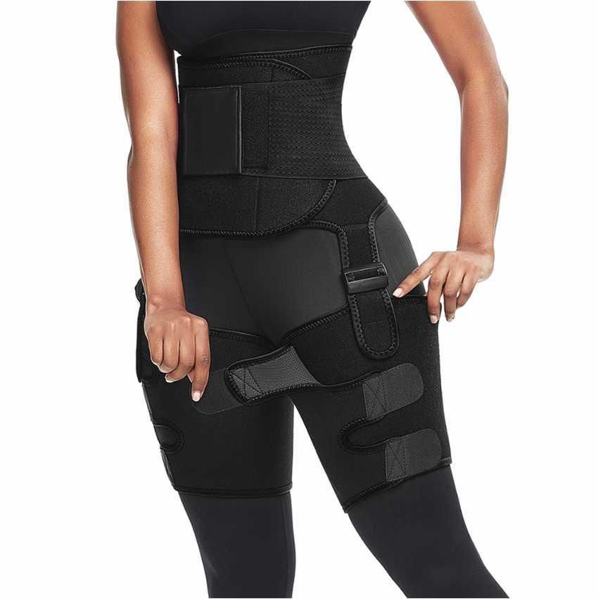 Women High Waist Thigh Trimmer Neoprene Sweat Shapewear Slimming Leg Shapers Adjustable Waist Trainer Slimming Belts/M