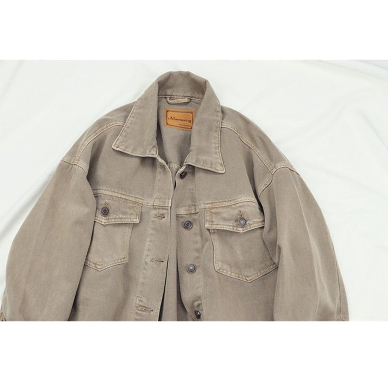 khaki jean jacket womens