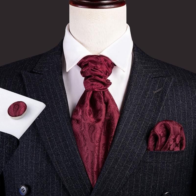 Pañuelo Corbata De Lazo Ascot Paisley Jacquard De Hombre Pañuelo Corbata De Lazo Ascot Paisley Jacquard De Hombre