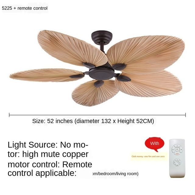 Adviseren mild Samenwerken met 52 inch plafondventilator met afstandsbediening zonder licht ceeling fans  ventilator lamp slaapkamer decor stille motorbladen palm