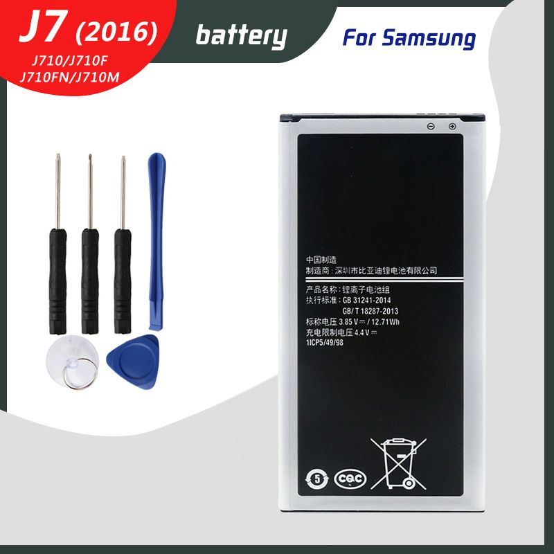 Origineel voor Samsung Galaxy J7 (2016 editie) Batterij voor J710 J710F J710FN J710M J710H J7 (2016) DUOS EB-BJ710CBC NO NFC