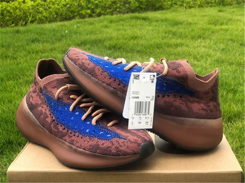 Аутентичные 380 Azure FZ4986 кроссовки Мужчины Женщины Kanye West Hylte  Glow Lmnte Чужие Mist Onyx Синий