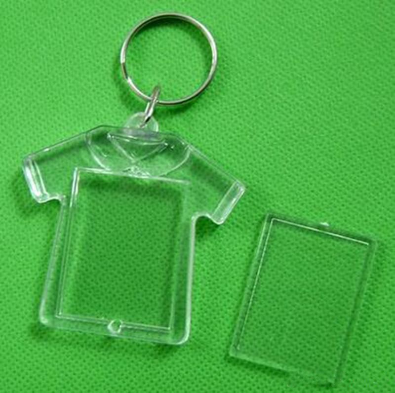 100 Blank Acrylic Clear Plastic Keyrings With Split Ring 24mm X - Foto 2