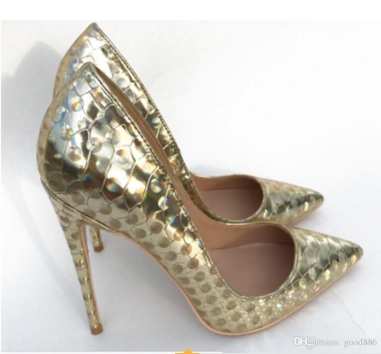 Compre Novo Tipo Golden Phantom Laser High Heeled Sapatos Fine Saltos Point  Raso Boca Sapatos Únicos 8cm 12 Cm 10cm Tamanho Grande 44 Nightclub Fundo  Vermelho Barato | Entrega Rápida E Qualidade | Pt.Dhgate